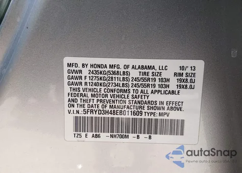 2014 Acura Mdx Technology Package z USA, uszkodzony, nr VIN 5FRYD3H48EB011609